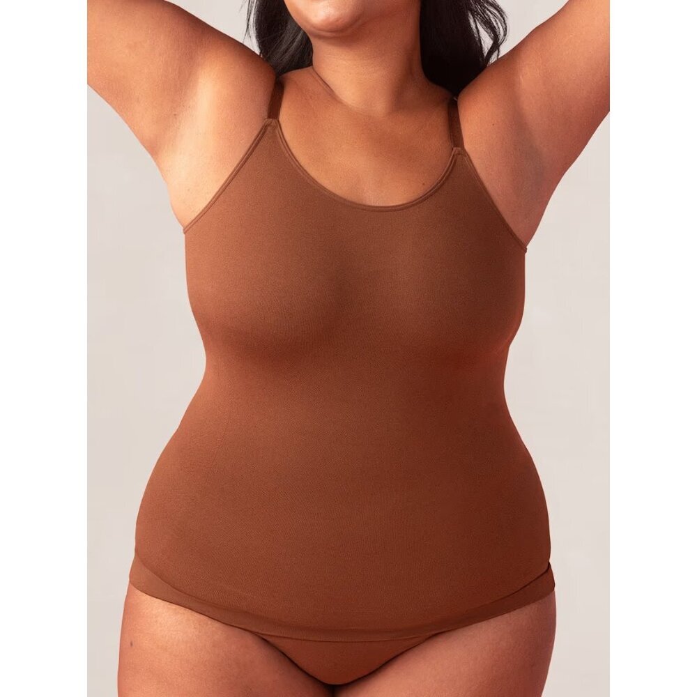 Shapermint Empetua Womens Medium All Day Every Day Scoop Neck Cami Chocolate 221